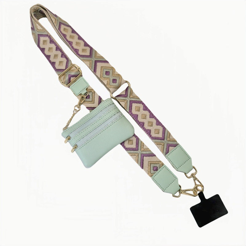 PHONE STRAP WITH ZIPPERED POUCH