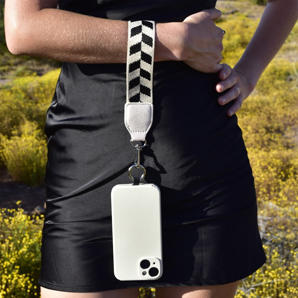 PHONE STRAP WITH ZIPPERED POUCH