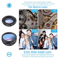 Buy Smartphone Macro Lens Wide Angle CPL Filter Camera Telescope For iPhone & Samsung Phones - 10in1 Phone Lens Kit at Caseles-10 in 1 Lens kit, 