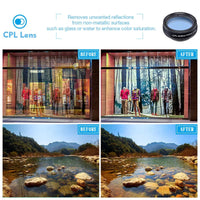 Buy Smartphone Macro Lens Wide Angle CPL Filter Camera Telescope For iPhone & Samsung Phones - 10in1 Phone Lens Kit at Caseles-10 in 1 Lens kit, 