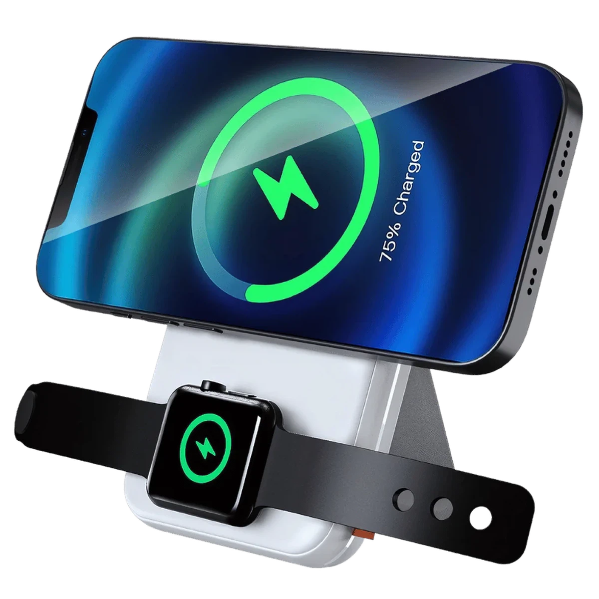 Buy 20W 10,000mAh Wireless Charger & Power Bank with MagSafe, Digital Charging Indicator for Phones & Watches - 2IN1 POWER BANK at Caseles-10000 mA, Black