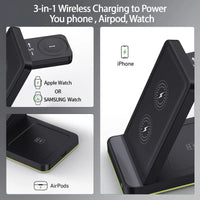 Buy Caseles 15W Fast for iPhone 16 to 12, Galaxy S24 to S8, Galaxy watch 7 to 3 series, iWatch 10 to 3 Series & Wireless Earbuds at Caseles-Charger-Black, 