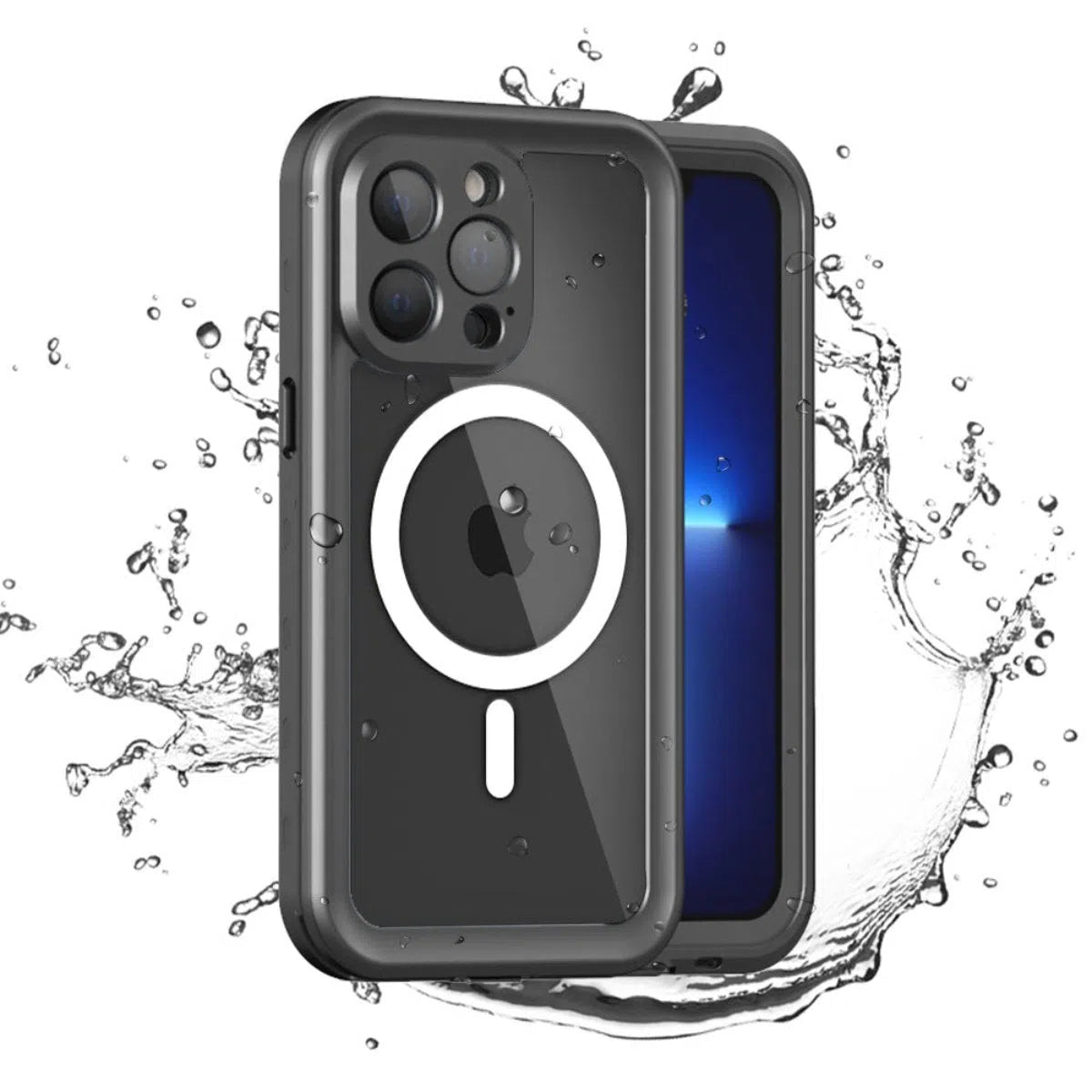 Buy IP68 Waterproof Phone Case, Support Magsafe, Built in Screen Protector, Full Body Heavy Duty Shockproof,Aiden at Caseles-iPhone 16 Pro Max, Black