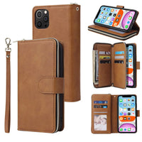 Buy Classic Wallet Phone Case, 9 Card Slots, Premium Leather, Credit Card Holder, Shockproof Case,Bakari at Caseles-iPhone 16 Pro Max, Bakari-Khaki