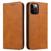 Buy Magnetic Folio Wallet Phone Case, Premium Leather, Credit Card Holder, Magnetic Closure, Flip Kickstand Shockproof Case, Barnaby at Caseles-iPhone 16 Pro Max, Barnaby-Brown