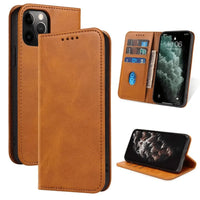 Buy Magnetic Folio Wallet Phone Case, Premium Leather, Credit Card Holder, Magnetic Closure, Flip Kickstand Shockproof Case, Barnaby at Caseles-iPhone 16 Pro Max, Barnaby-Brown