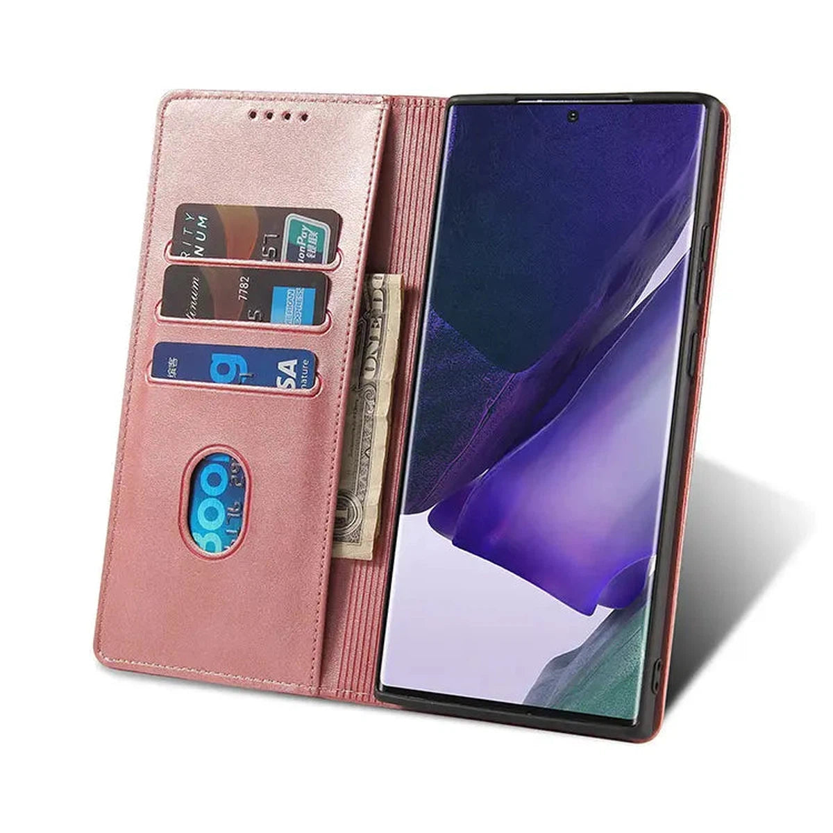 Buy Magnetic Folio Wallet Phone Case, Premium Leather, Credit Card Holder, Magnetic Closure, Flip Kickstand Shockproof Case,Barnett at Caseles-Samsung Galaxy S25 Ultra, Barnett-Coffee