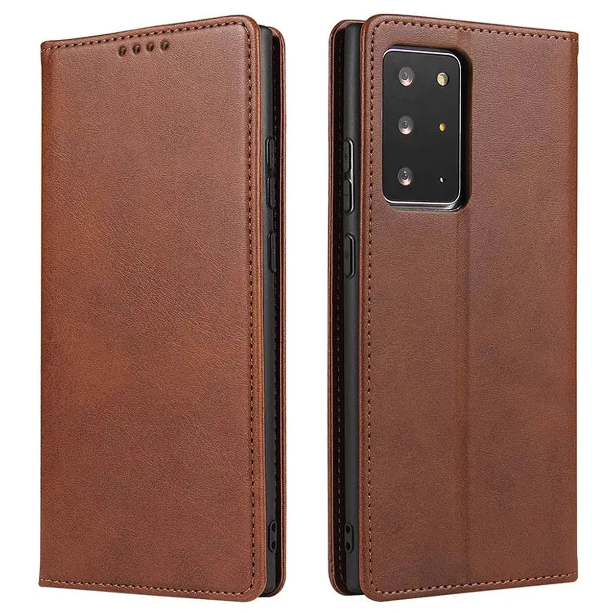 Buy Magnetic Folio Wallet Phone Case, Premium Leather, Credit Card Holder, Magnetic Closure, Flip Kickstand Shockproof Case,Barnett at Caseles-Samsung Galaxy S25 Ultra, Barnett-Coffee