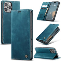 Buy Magnetic Flip Leather Card Wallet Case for iPhone, Kickstand & Drop Protection, BROOKS at Caseles-iPhone 16 Pro Max, BJM-Coffee