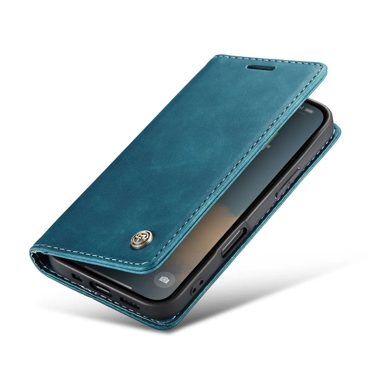 Buy Magnetic Flip Leather Card Wallet Case for iPhone, Kickstand & Drop Protection, BROOKS at Caseles-iPhone 16 Pro Max, BJM-Coffee