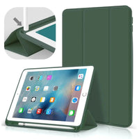 Buy Classic Folio Case for iPad with Pencil Holder, Auto Sleep/Wake Soft Silicone Back Shell Stand Shockproof Case, CLASSIC FOLIO IPAD CASE at Caseles-iPad Air 6 (2024 13 inch), CF-Green