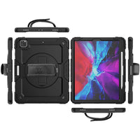 Buy Full Body Case for iPad, with Detachable Strap & Pencil Holder & built in Screen Protector 360 Rotating Hand Strap Stand Drop Proof Cover at Caseles-iPad Air 6 (2024 13 inch), CFBP-Black