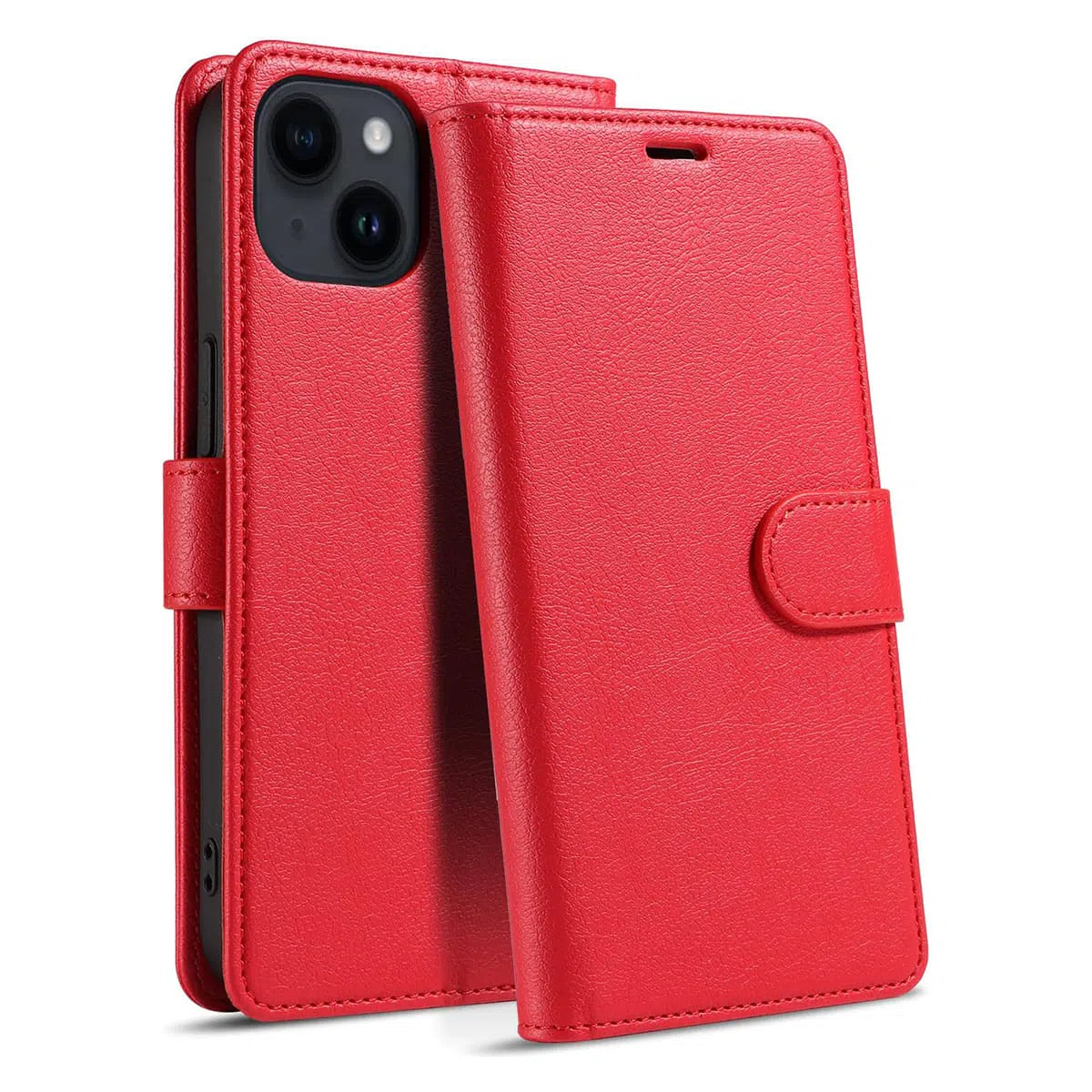 Buy Magnetic Folio Wallet Phone Case, Premium Leather, Credit Card Holder, Magnetic Closure, Flip Kickstand Shockproof Case,Delilah at Caseles-iPhone 16 Pro Max, Delilah-Red