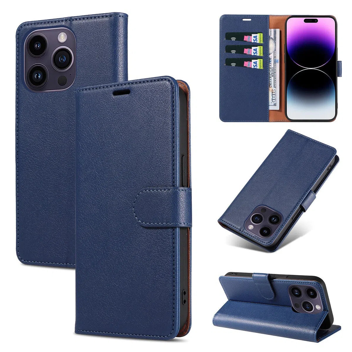 Buy Magnetic Folio Wallet Phone Case, Premium Leather, Credit Card Holder, Magnetic Closure, Flip Kickstand Shockproof Case,Daniel at Caseles-iPhone 16 Pro Max, Daniel-Blue