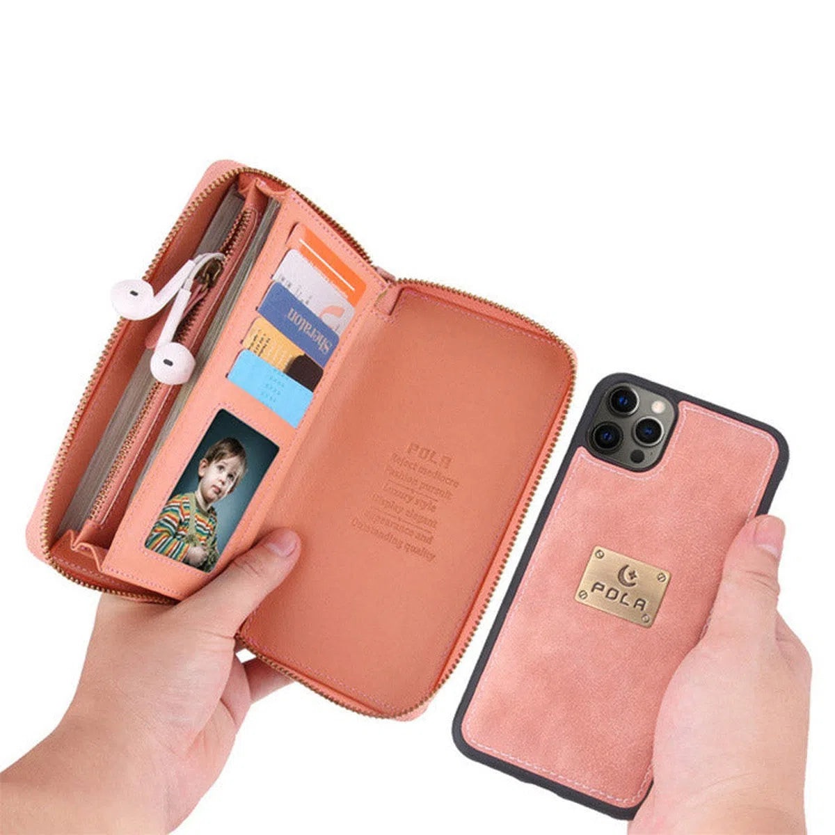 Buy Multi Functional Wallet Phone Case, 14 Card Slots 3 Purse 1 Zipper 1 Wrist Band 1 Metal Buckle, Wrist Strap Clutch Magnetic Detachable,Darell at Caseles-iPhone 16 Pro Max, Darell-Brown