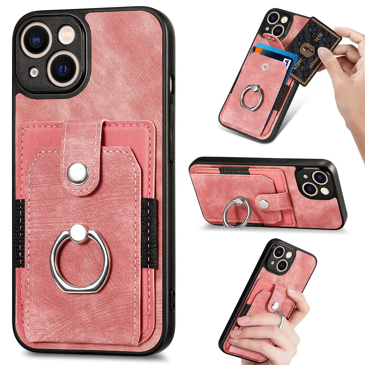 Buy Flip Case for iPhone, Wallet Case with Card Holder, Kickstand, Slim Protective Cover,DYLAN at Caseles-iPhone 16 Pro Max, Pink