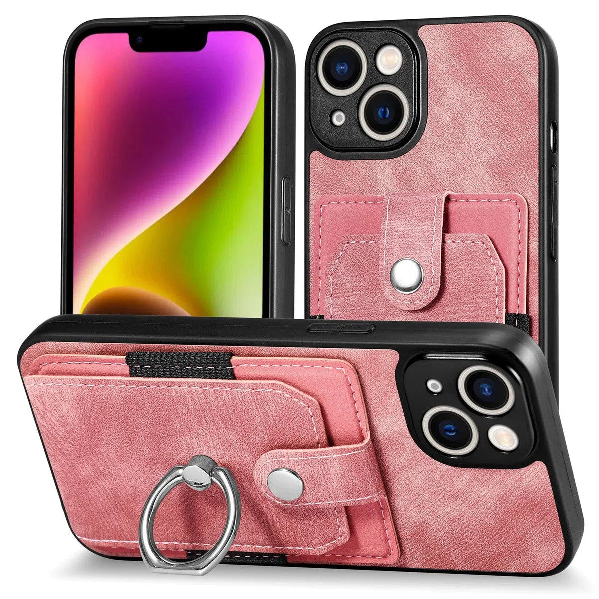 Buy Flip Case for iPhone, Wallet Case with Card Holder, Kickstand, Slim Protective Cover,DYLAN at Caseles-iPhone 16 Pro Max, Pink