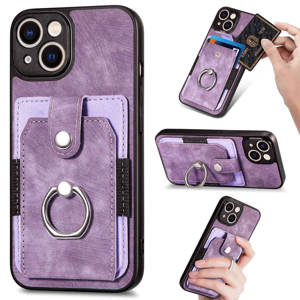 Buy Flip Case for iPhone, Wallet Case with Card Holder, Kickstand, Slim Protective Cover,DYLAN at Caseles-iPhone 16 Pro Max, Purple