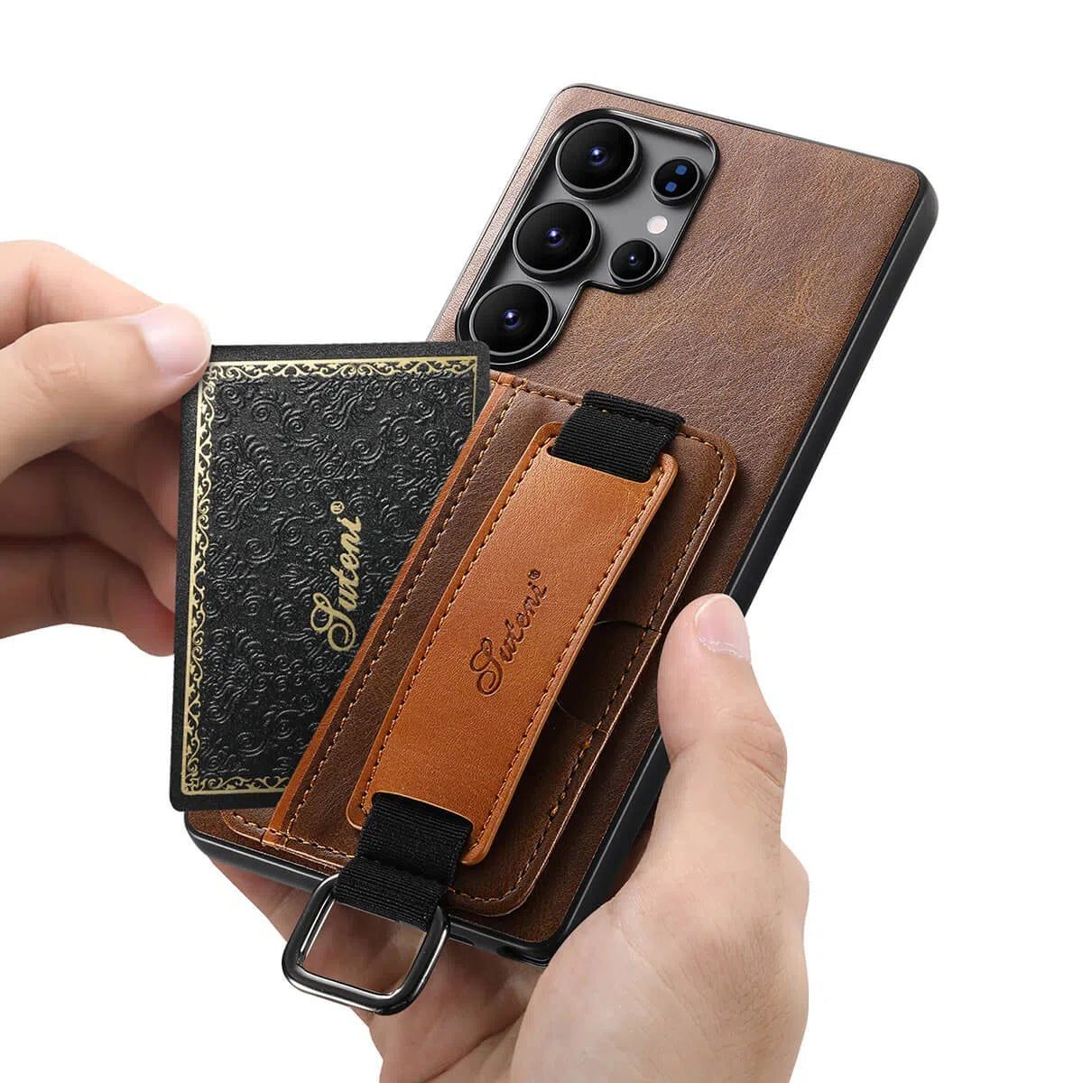 Buy Full Coverage Protection, Leather Phone case, Phone Stander, Card Holder Wallet Case ,Ezra at Caseles-Samsung Galaxy S25 Ultra, Ezra-Brown