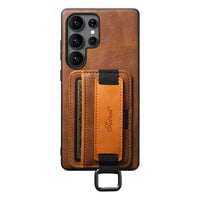 Buy Full Coverage Protection, Leather Phone case, Phone Stander, Card Holder Wallet Case ,Ezra at Caseles-Samsung Galaxy S25 Ultra, Ezra-Brown