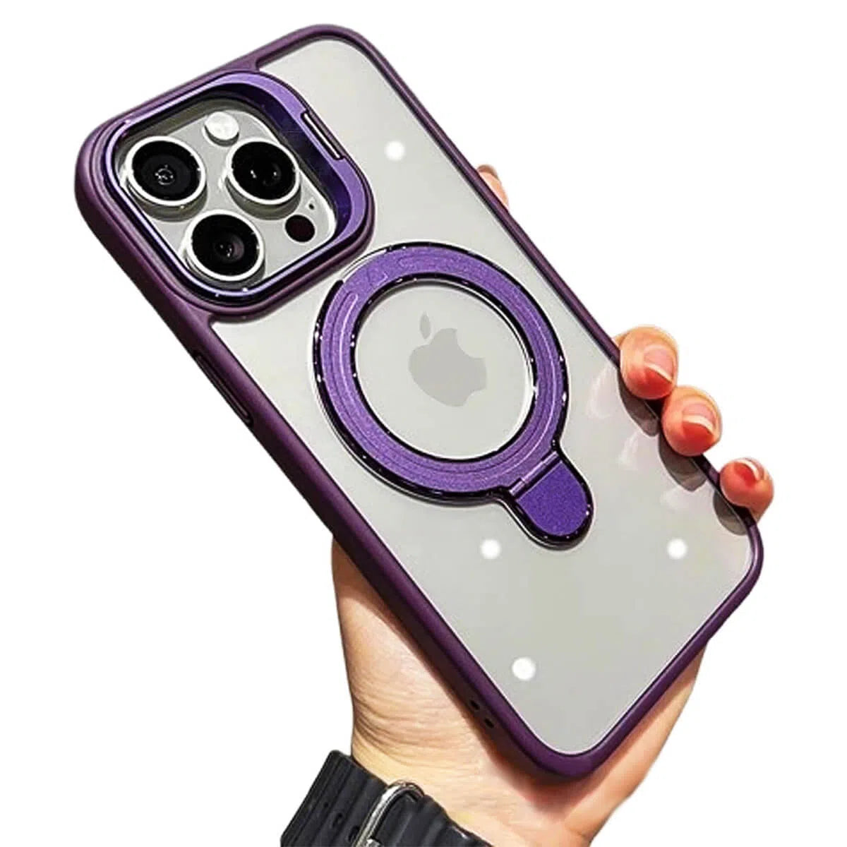 Buy 15FT Military-Grade Drop Protection, Magnetic Phone Case with Kickstand & Camera Protector,Elliott at Caseles-iPhone 16 Pro Max, Purple