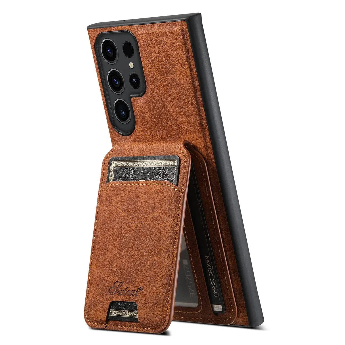 Buy Full Coverage Protection, Leather Phone case, Phone Stander, Card Holder Wallet Case,Fernando at Caseles-Samsung Galaxy S24 Ultra, Fernando-Brown