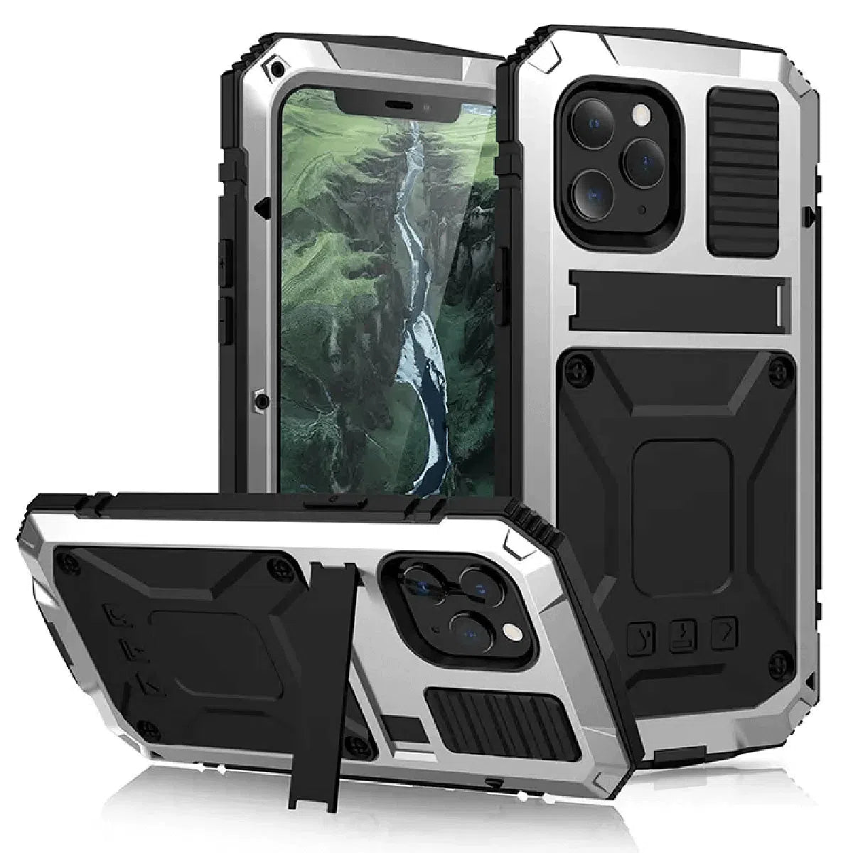 Buy Classic Full Body Metal Armor Phone Case, with Screen Protector, Heavy Duty Defender Shockproof Case,Hubert at Caseles-iPhone 16 Pro Max, 