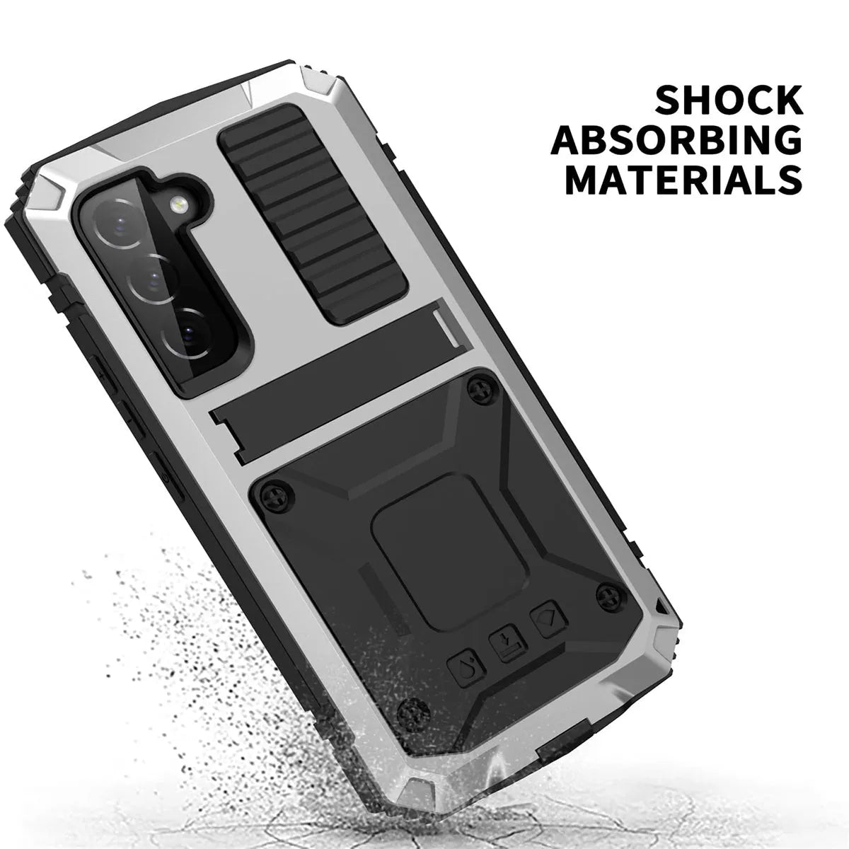 Buy Classic Full Body Metal Armor Phone Case, with Screen Protector, Heavy Duty Defender Shockproof Case,Hubert at Caseles-Samsung Galaxy S25 Ultra, Black