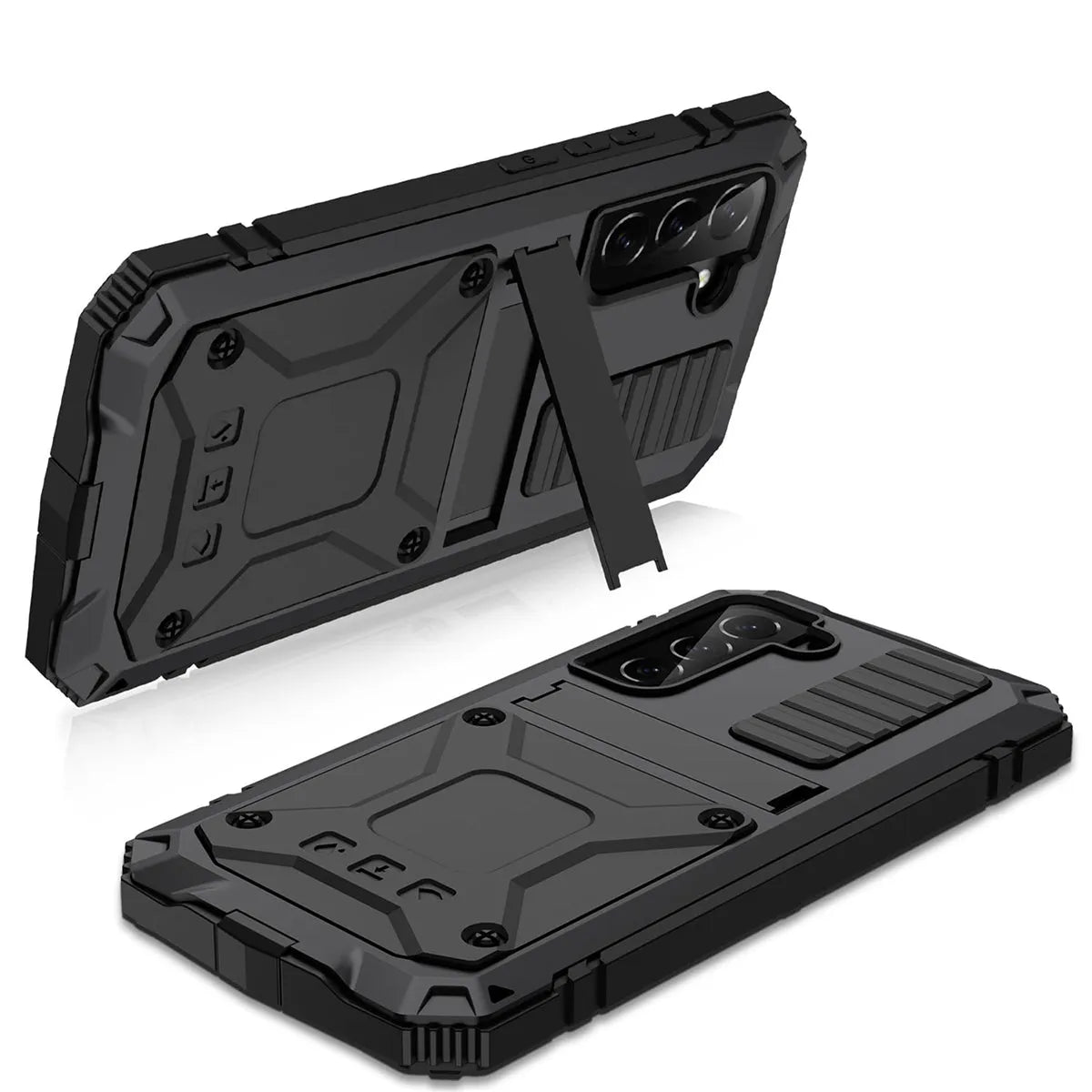 Buy Classic Full Body Metal Armor Phone Case, with Screen Protector, Heavy Duty Defender Shockproof Case,Hubert at Caseles-Samsung Galaxy S25 Ultra, Black