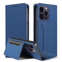 Buy Caseles Magnetic Folio Wallet Phone Case, Premium Leather, Credit Card Holder, Magnetic Closure, Flip Kickstand Shockproof Case,Jacob at Caseles-iPhone 16 Pro Max, Blue