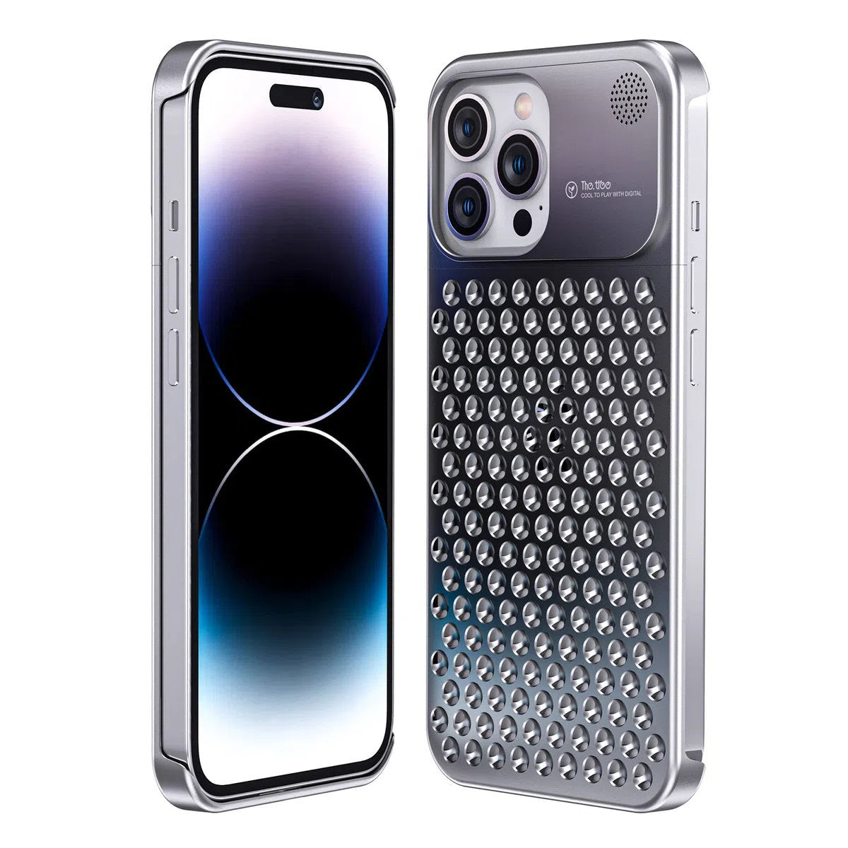 Buy Original Premium Aluminum Alloy Carbon fiber back Cover Metal Light Sturdy Shockproof Protective Case with Camera Lens Protector Film for iPhone,James at Caseles-iPhone 16 Pro Max, Grey