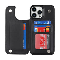 Buy Classic Wallet Phone Case, 9 Card Slots, Premium Leather, Credit Card Holder, Shockproof Case , Lauren at Caseles-Samsung Galaxy S25 Ultra, Laura-Black