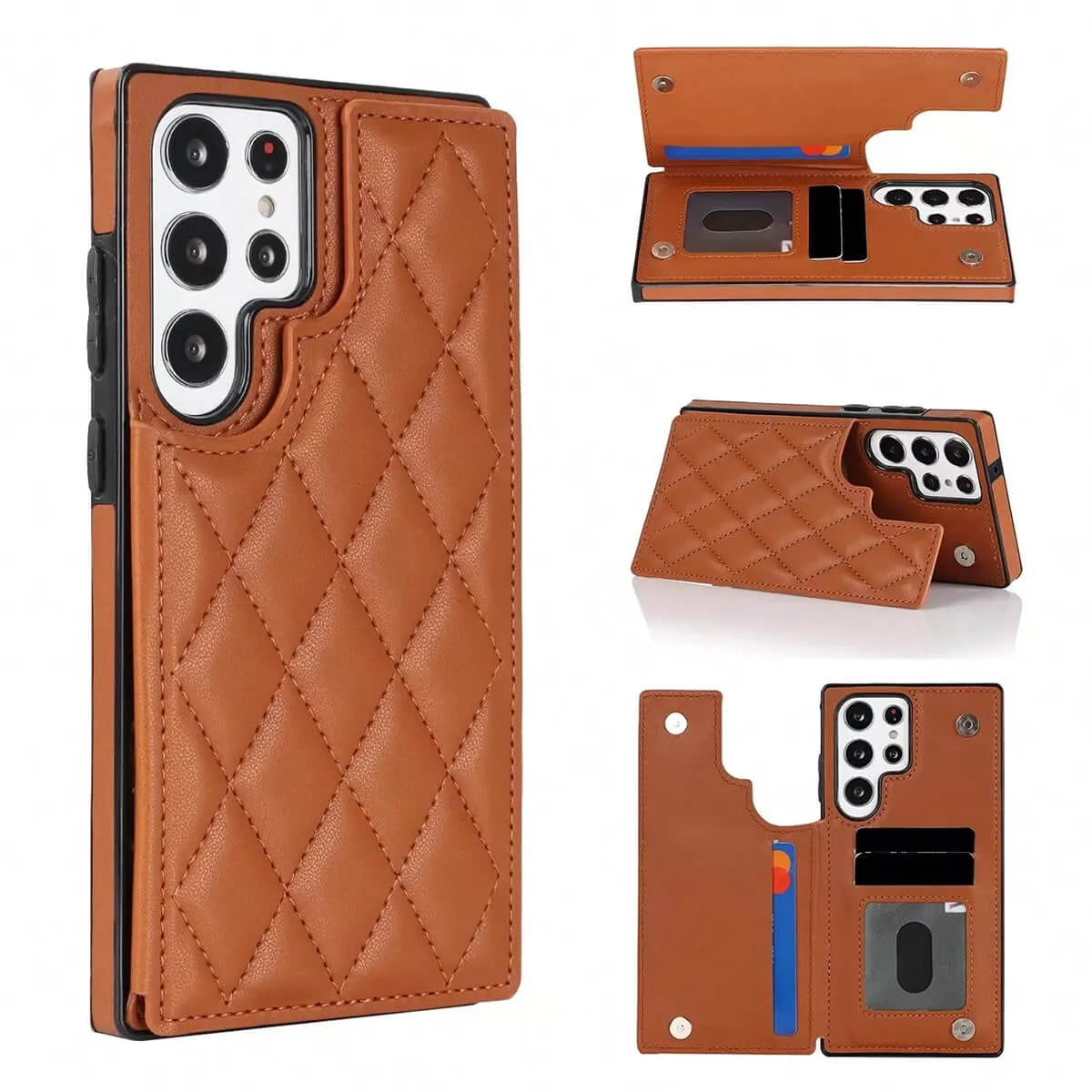 Buy Classic Wallet Phone Case, 9 Card Slots, Premium Leather, Credit Card Holder, Shockproof Case , Lauren at Caseles-Samsung Galaxy S25 Ultra, Laura-Black