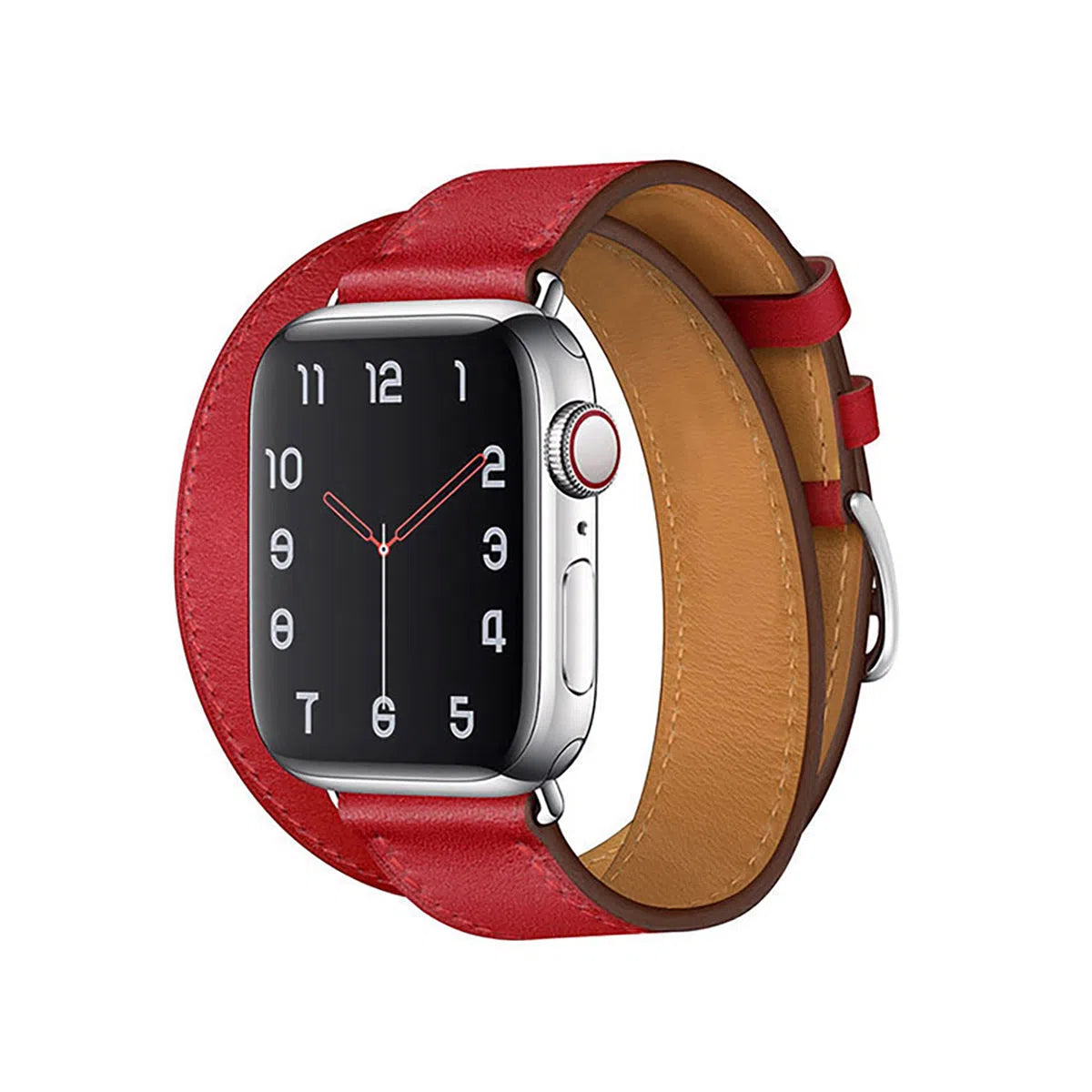 Buy Classic Genuine Leather for Apple Watch, Compatible with iWatch band Series 10/9/8/7/6/5/4/3/2/1/Ultra/SE, Men and Women at Caseles-38mm/40mm/41mm/42mm-Series10, Band01-Red