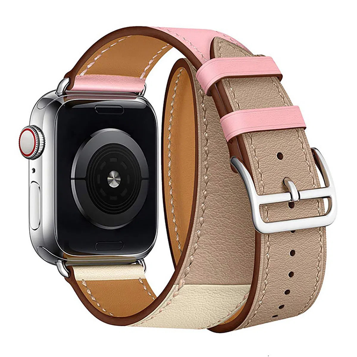 Buy Classic Genuine Leather for Apple Watch, Compatible with iWatch band Series 10/9/8/7/6/5/4/3/2/1/Ultra/SE, Men and Women-38mm/40mm/41mm/42mm-Series10, Band02-Pink