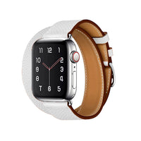 Buy Classic Genuine Leather for Apple Watch, Compatible with iWatch band Series 10/9/8/7/6/5/4/3/2/1/Ultra/SE, Men and Women-38mm/40mm/41mm/42mm-Series10, Band03-White