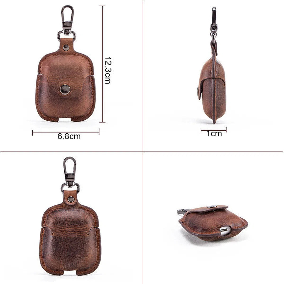 Buy Air Pods 1st/2nd Gen genuine leather headphone cover, all-inclusive handmade Apple Bluetooth headset protective cover at Caseles-Lea-AirPod2-Brown, 