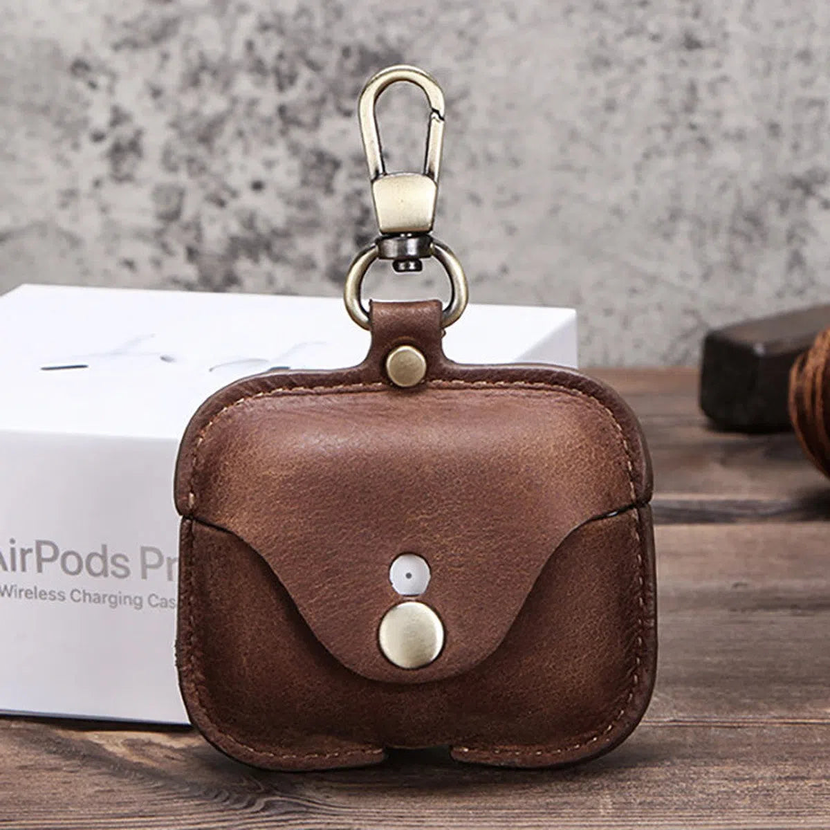 Buy AirPods Pro(1st Gen) genuine leather headphone cover, all-inclusive handmade Apple Bluetooth headset protective cover at Caseles-Lea-AirPod2-Brown, 