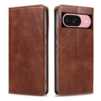 Buy Magnetic Folio Wallet Phone Case, Premium Leather, Credit Card Holder, Magnetic Closure, Flip Kickstand Shockproof Case,Barnett at Caseles-Google Pixel 9 Pro XL, Barnett-Brown