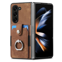 Buy Samsung Galaxy Z Fold Wallet Case, Card Slot, Shockproof Ring Stand, PU Leather,Logan at Caseles-Samsung Galaxy Z Fold 6, Black