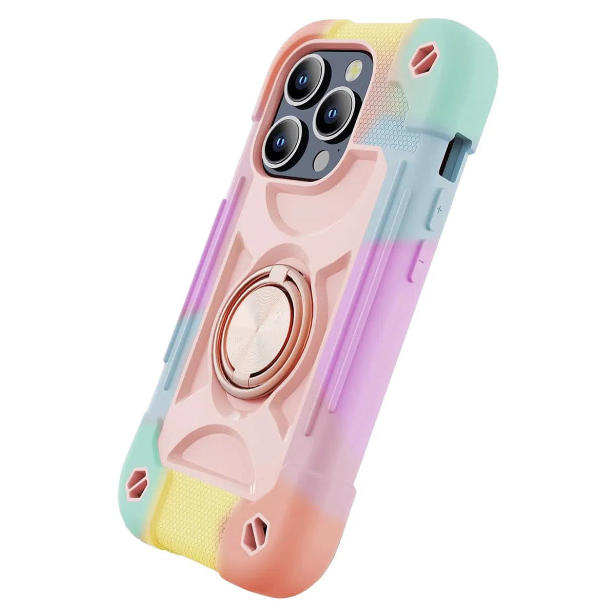 Buy Heavy Duty Phone Case, Shockproof Protective Cover, with Ring Stand,Lottie at Caseles-iPhone 16 Pro Max, Louay-Pink