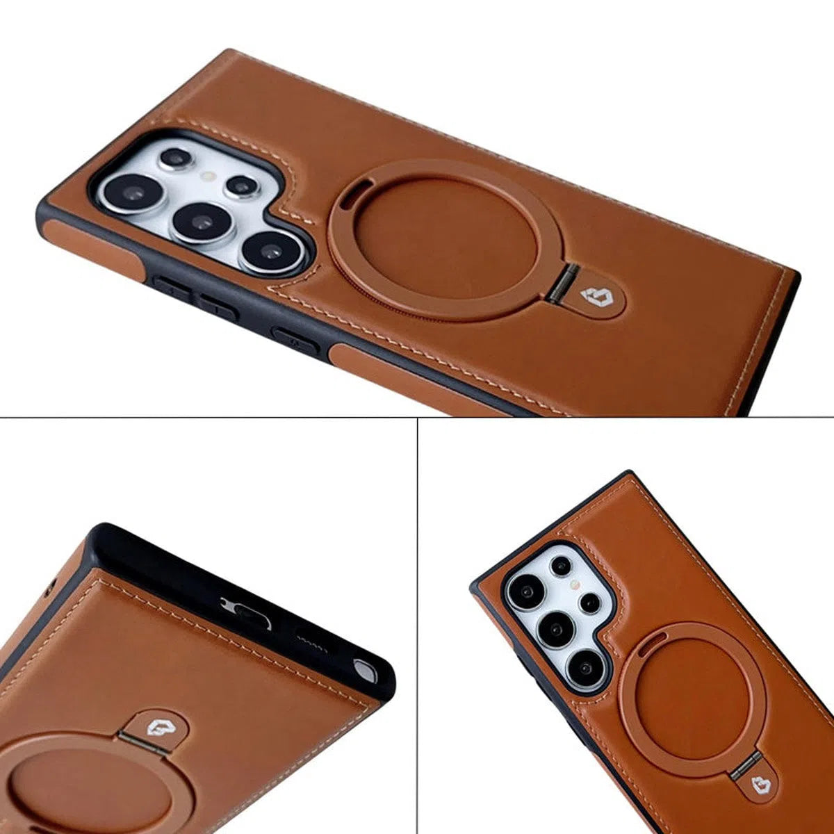 Buy Classic Leather Samsung Phone Case, Support MagSafe Wireless Charging, Premium Leather, Samsung Galaxy Case -MATHEW at Caseles -Samsung Galaxy S24 Ultra, Mathew-Brown