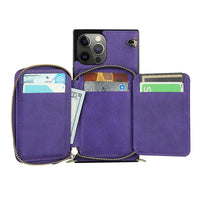 Buy Classic Crossbody Wallet Phone Case, Premium Leather, Credit Card Holder, Zipper Pocket Purse Handbag, Kickstand Shockproof Case - MOHINI at Caseles-iPhone 16 Pro Max, Mohini-Purple