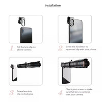 Buy HD 36X Metal Telephoto Monocular Lens with Tripod, Optical Zoom Phone Lens for Smartphones - PhoneKam Lens Pro suite at Caseles-Lens + Tripod, 