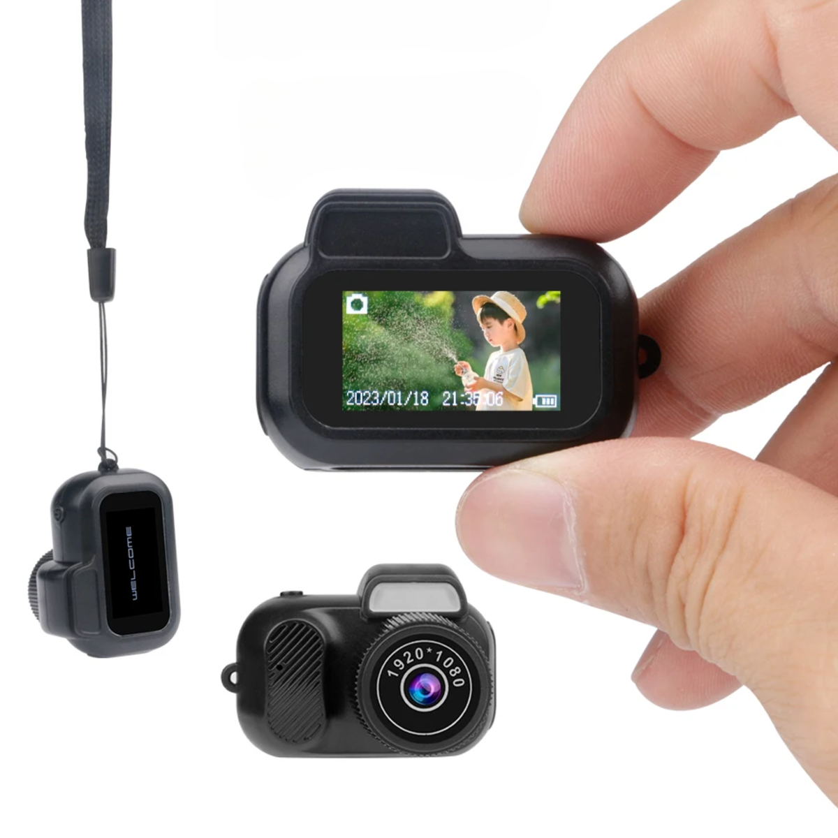 Buy Retro Mini Camera with Screen, 1080p HD, Ultra-Portable, Indoor & Outdoor Video Recorder - Portable Mini Camera at Caseles-1x, 