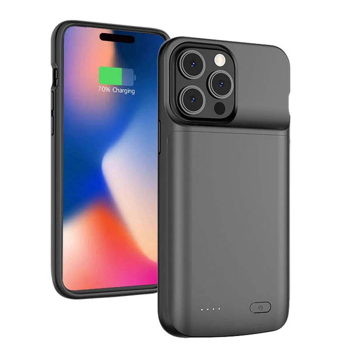 Buy Classic Battery Phone Case, Portable Charging Case, Support Wired Headphone, Ultra Slim Portable Rechargeable Battery Pack Charging - POWER CASE at Caseles-iPhone 16 Pro Max, 