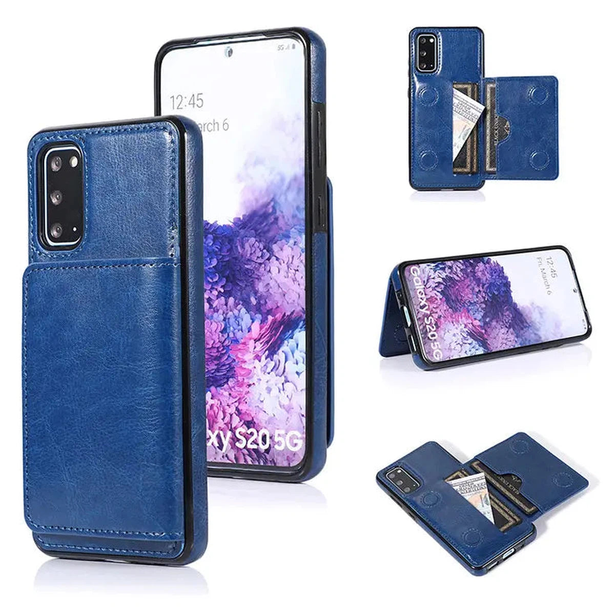 Buy Classic Magnetic Wallet Phone Case, Credit Card Holder, Dual Layer, Lightweight, Slim Leather, Magnetic Protective Case - RAYNA at Caseles-Samsung Galaxy S25 Ultra, Rayna-Blue