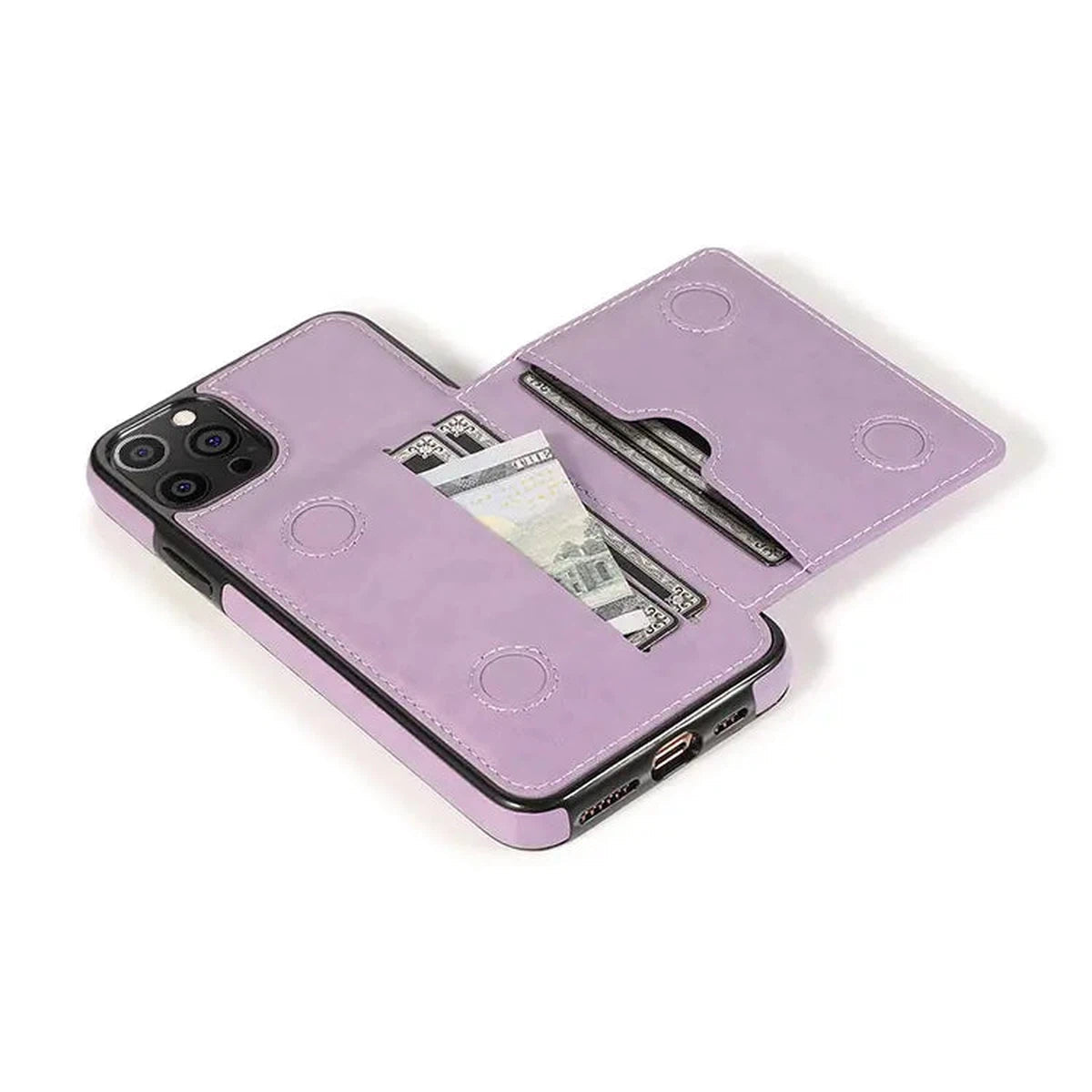 Buy Classic Magnetic Wallet Phone Case, Credit Card Holder, Dual Layer, Lightweight, Slim Leather, Magnetic Protective Case - RAYNE at Caseles-iPhone 16 Pro Max, Rayne-Purple