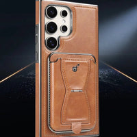 Buy Full Coverage Protection, Samsung Galaxy Leather Phone case, Phone Stander, Card Holder Wallet Case - Reese at Caseles-Samsung Galaxy S24 Ultra, Reese-Brown