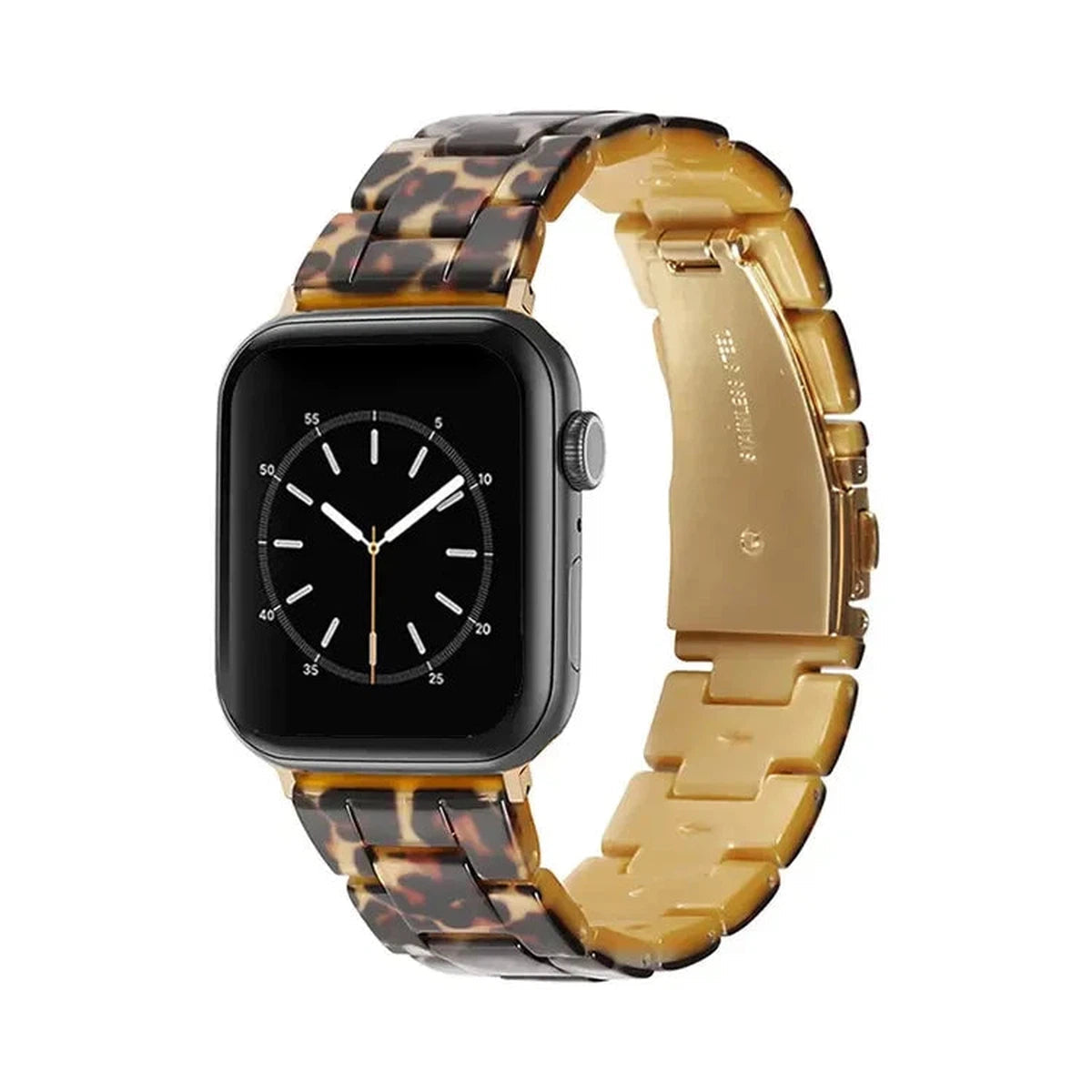 Buy Fashion Resin Strap For Apple Watch, Compatible with iWatch SE/SE2, Series 9/8/7/6/5/4/3/2/1, Ultra/Ultra2/Sport Edition, Men and Women - RESIN BAND at Caseles-38mm/40mm/41mm, Leopard